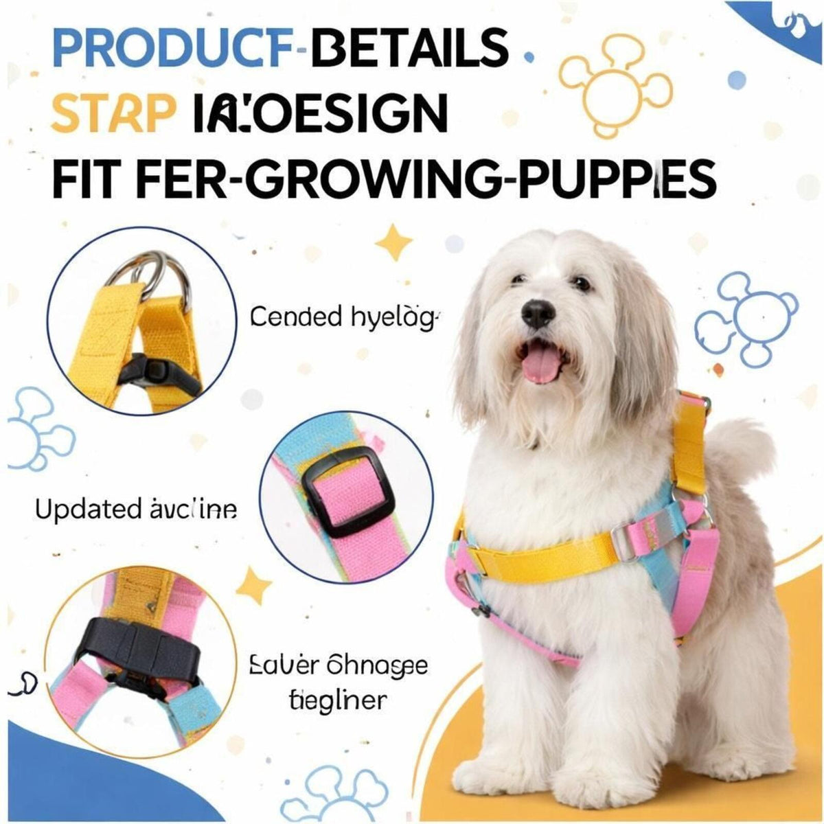 NWOT Pawhuggies $36 MSRP Dog Harness Small Adjustable Step-in Design A0000135