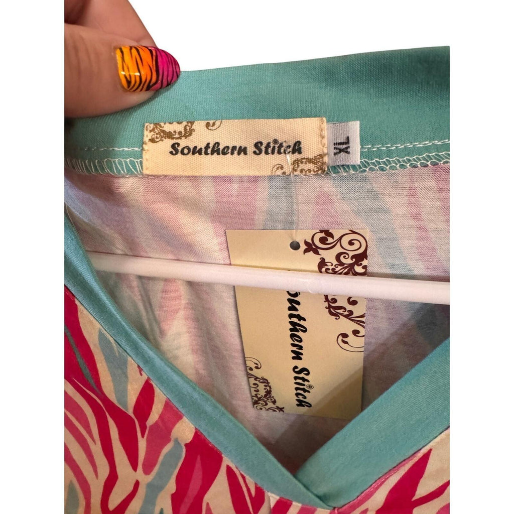 0 R282 NWT Southern Stitch XL 22" ptp Tank Pink Zebra R0000282