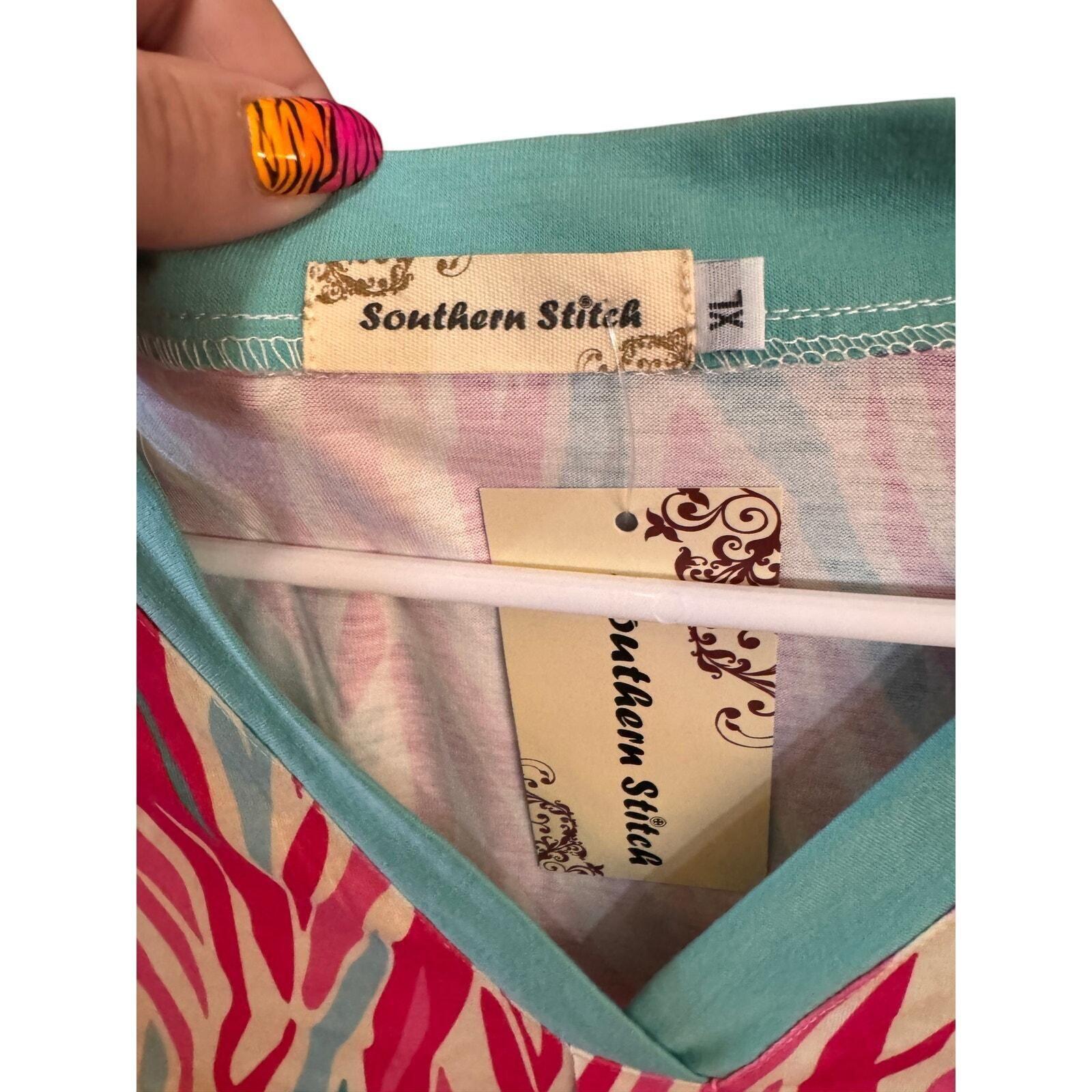 0 R282 NWT Southern Stitch XL 22" ptp Tank Pink Zebra R0000282