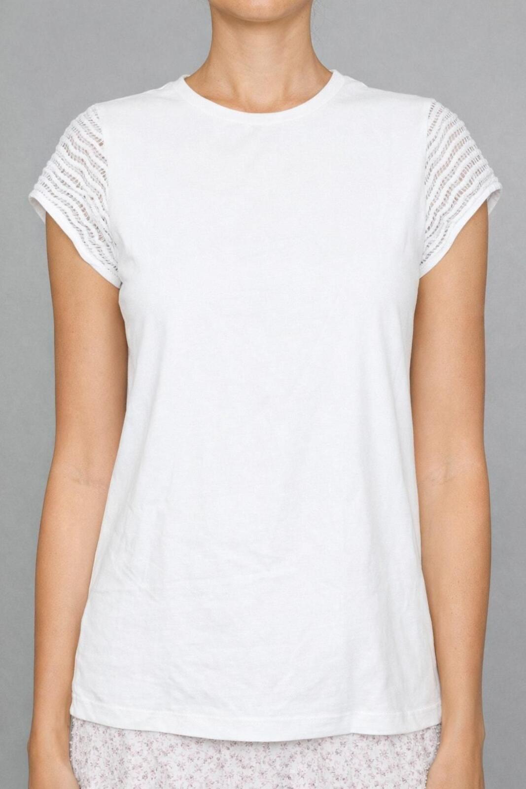 R212 NWOT XL Crewneck w Textures Sleeve Softstyle White R0000212