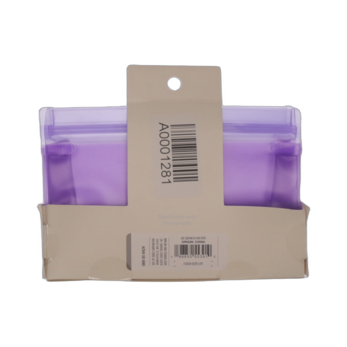 1281 NWT Cat & Jack Reusable Snack Bag Set - 2 Count, Purple A0001281