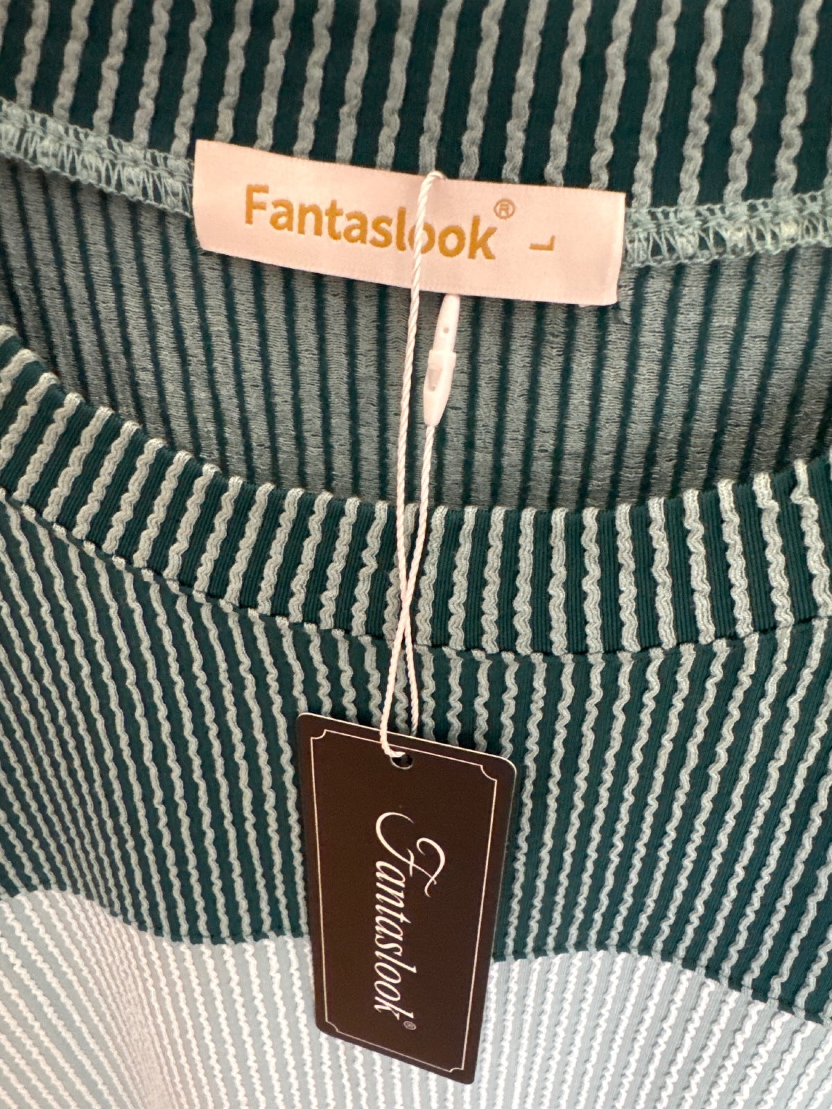 1272 NWT Fantaslook Large 25”PTP Comfy Colorblock w Pockets Dress A0001272