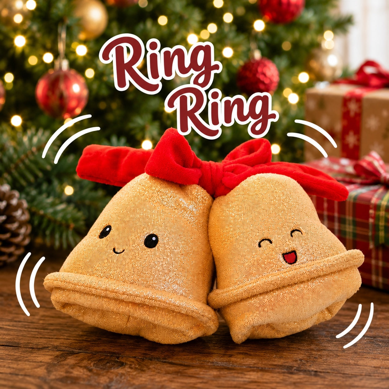 1049 New Giggle Scape 8” Plush Christmas Bells do Ring Stocking Stuffer A0001049