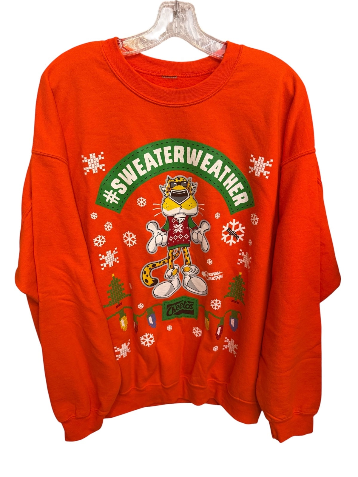 1025 Cheetos XL #SweaterWeather 26" PTP Orange Crewneck Sweatshirt A0001025