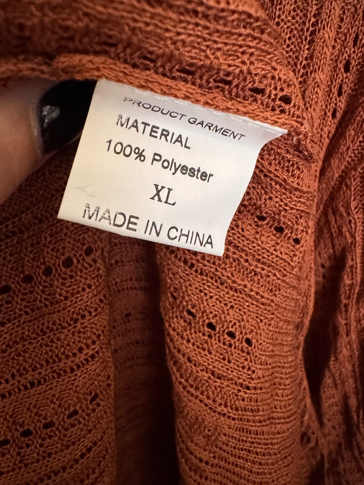 1184 NWOT Boutique Boho XL Open Weave Lightweight Knit Cardigan Top A0001184