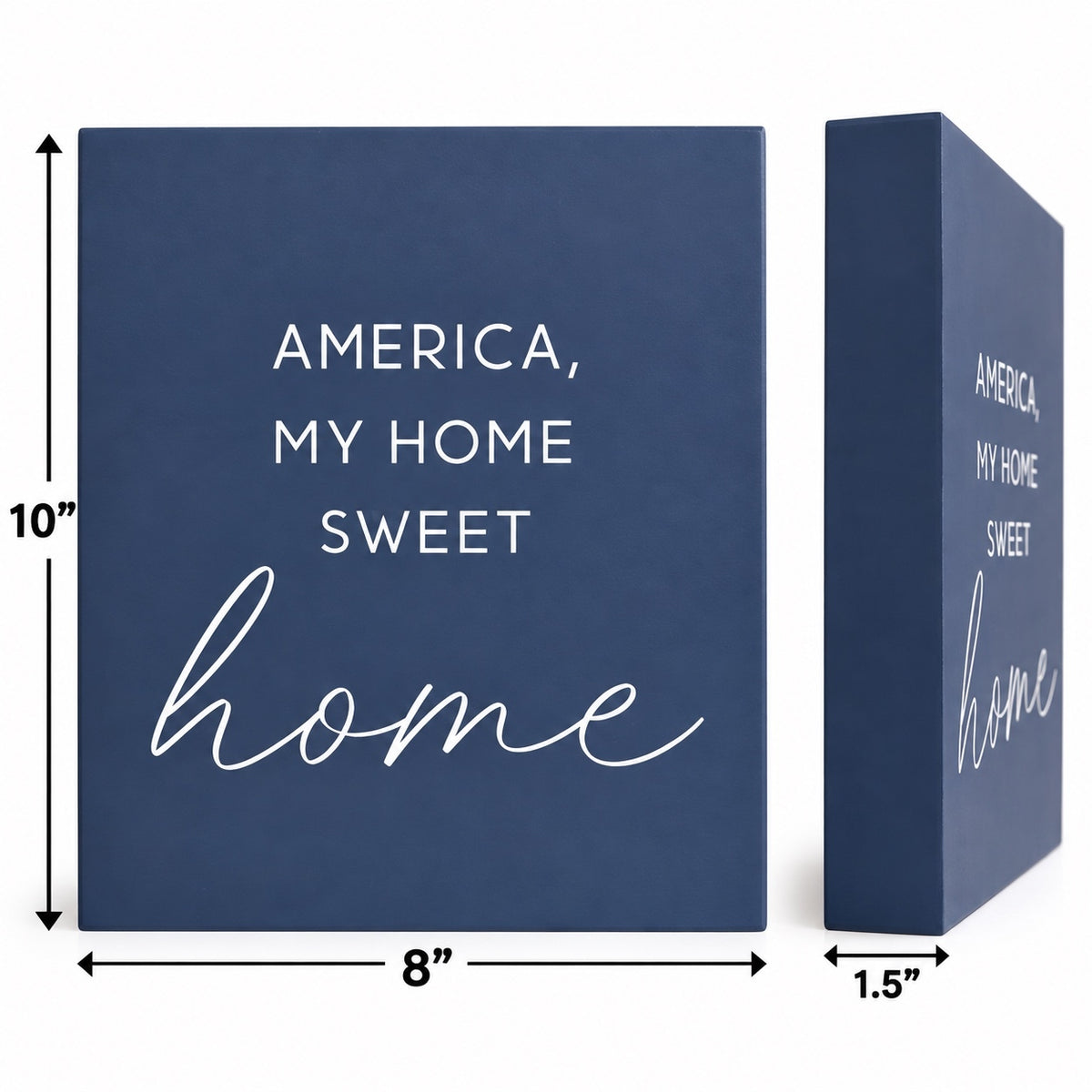 New Decorative Wooden 10" tall Home Sweet Home Shelf Sign in Blue A0001422