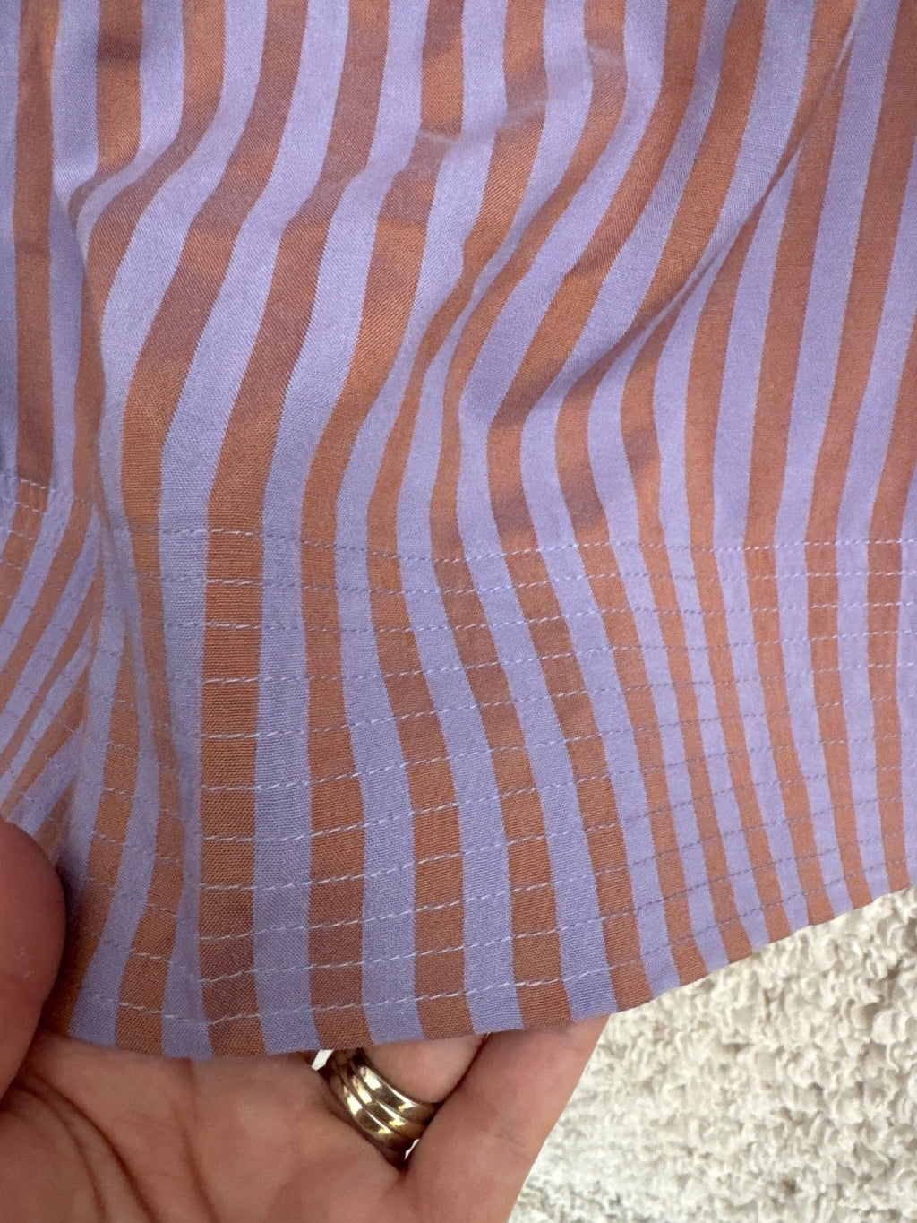 1028 NWT Freyhem 25” PTP Oversized Small Striped Long Sleeve Blouse A0001028