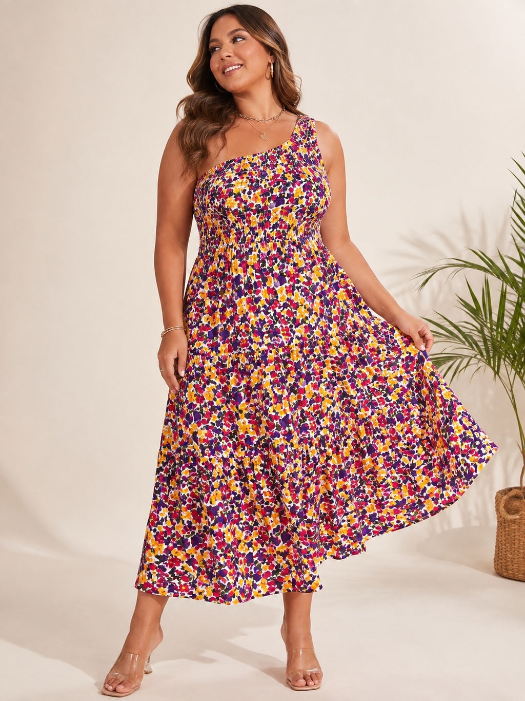 1032 NWT Pinup Fashion XL 19-22” Ptp Callout One-Shoulder Dress $20MSRP A0001032