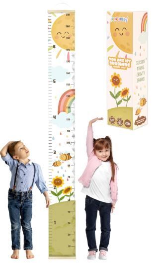 NWOT KoKo Baby Children's Growth Chart Ruler, Sunshine Theme A0001363