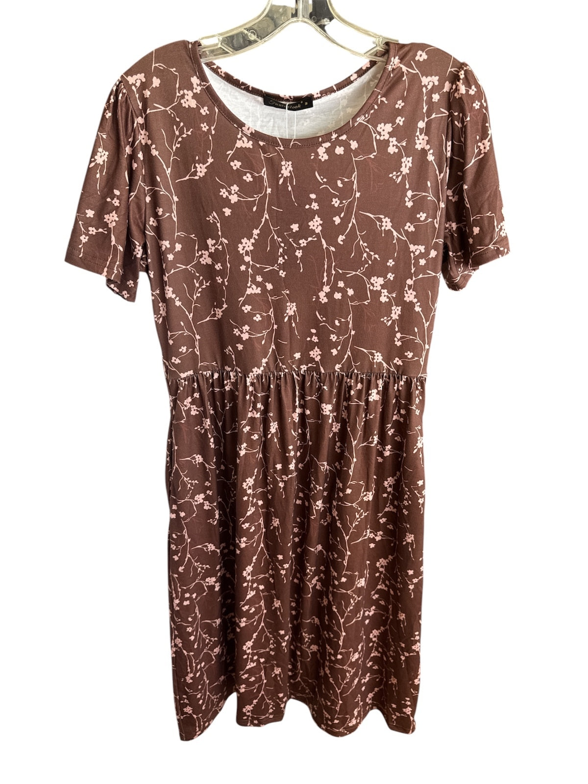 1277 NWT Fantaslook Medium 21"PTP Softstyle w Pockets Floral Midi Dress A0001277