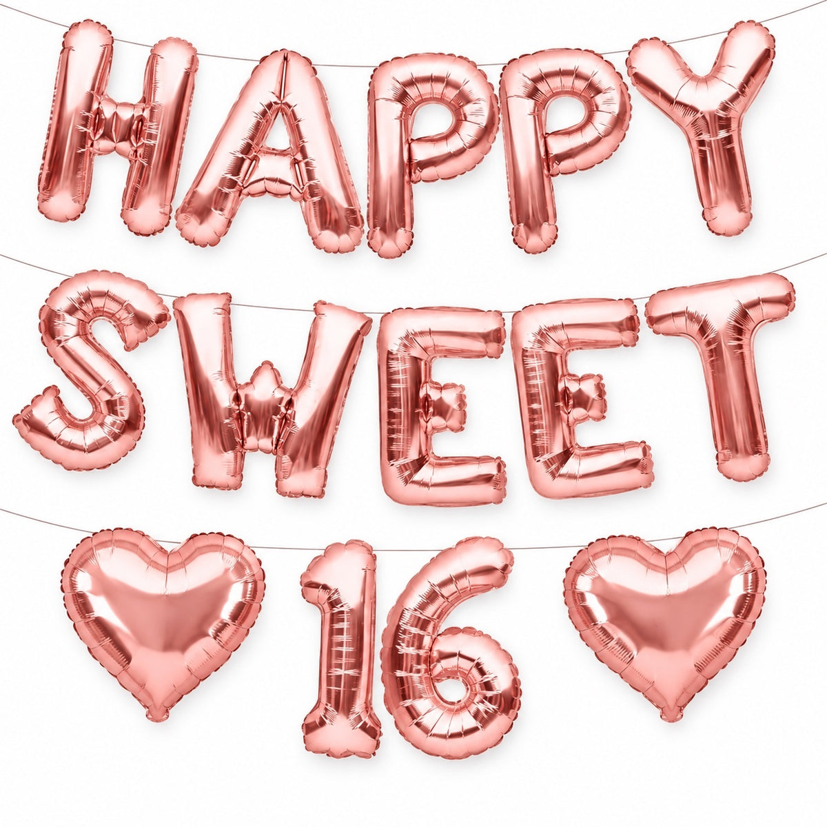 1141 New Rose Gold Happy Sweet 16 Balloon Garland Party Decoration A0001141
