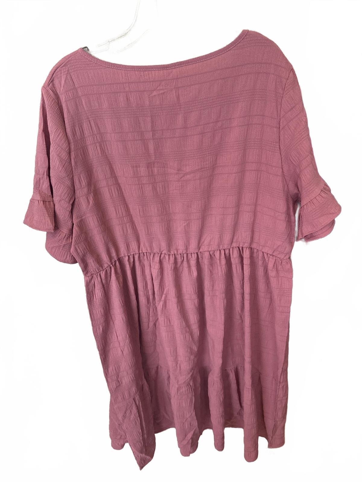 1192 NWT Cuteduck 2XL Textured Rose Midi Dress with Ruffle Sleeves A0001192