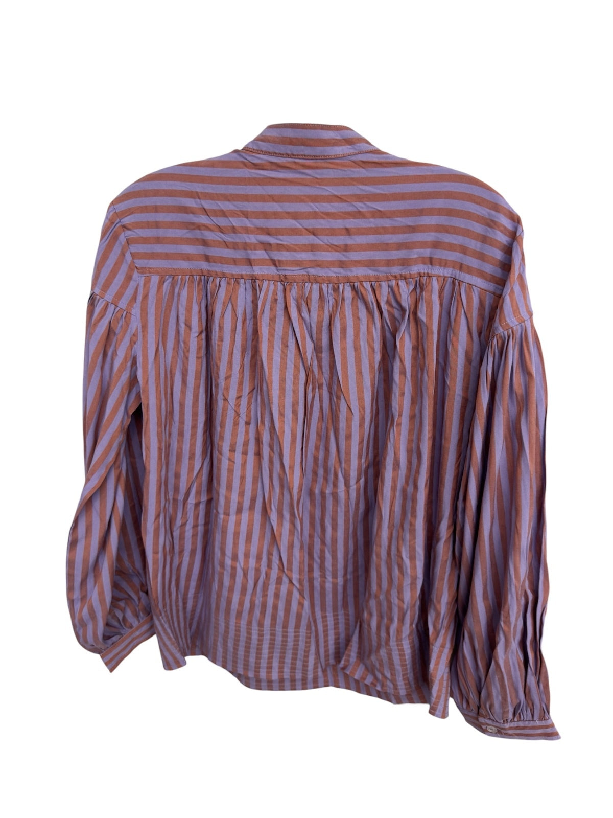 1028 NWT Freyhem 25” PTP Oversized Small Striped Long Sleeve Blouse A0001028
