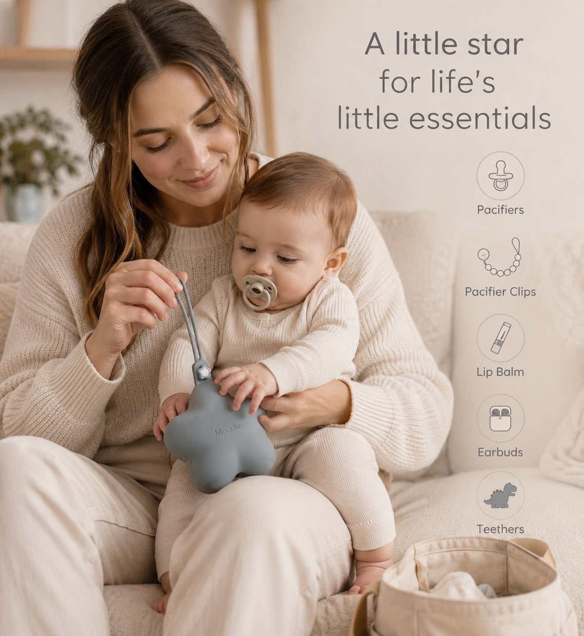 1069 New Moonkie Silicone Pacifier Case Set - Star Shaped A0001069