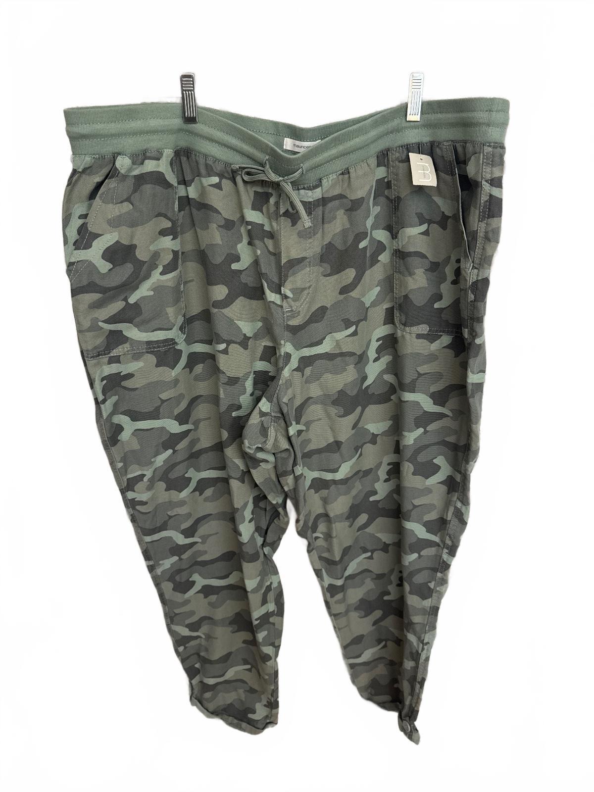 1039 NWT Maurices Plus Size 22W Camo Weekender Drawstring Pants Waist A0001039