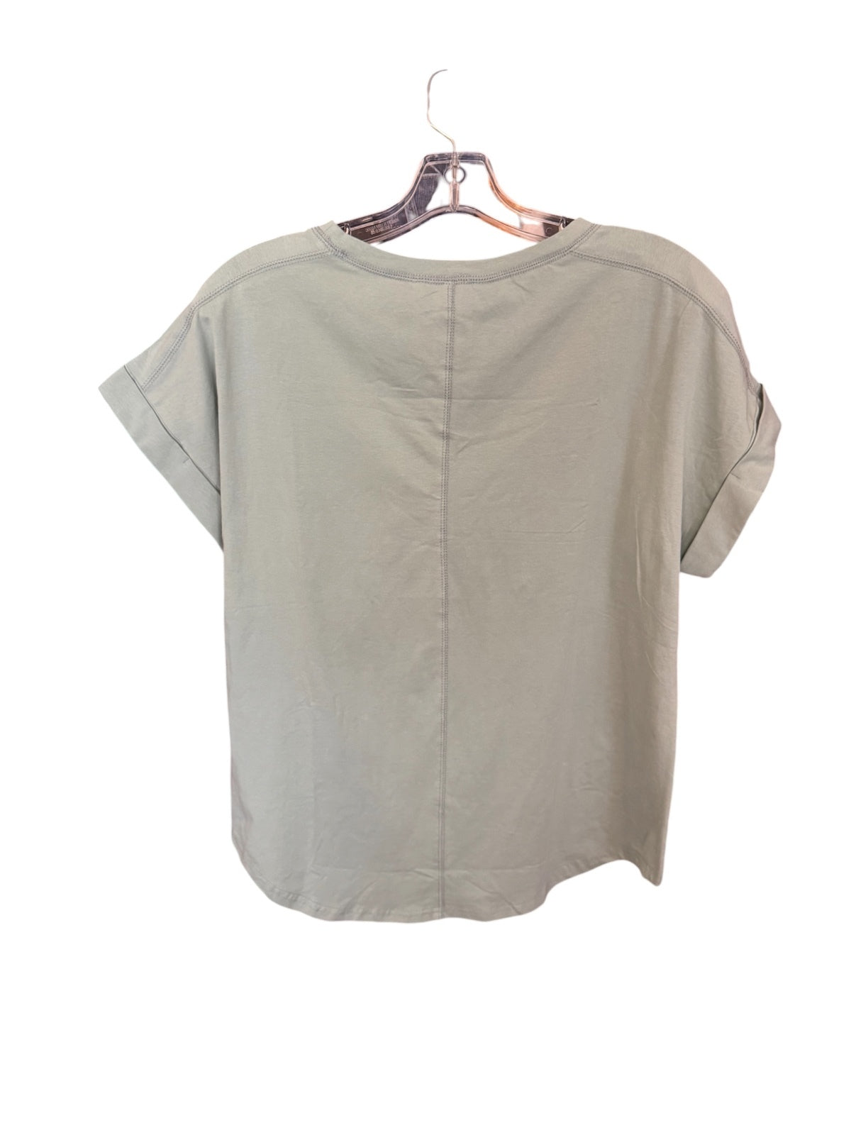 1182 NWT Dokotoo 2XL Soft Stretch Striped Sage Top Cap Sleeve A0001182