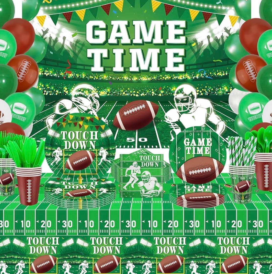 1148 New Football Theme Party Decorations Set $13.59 MSRP A0001148