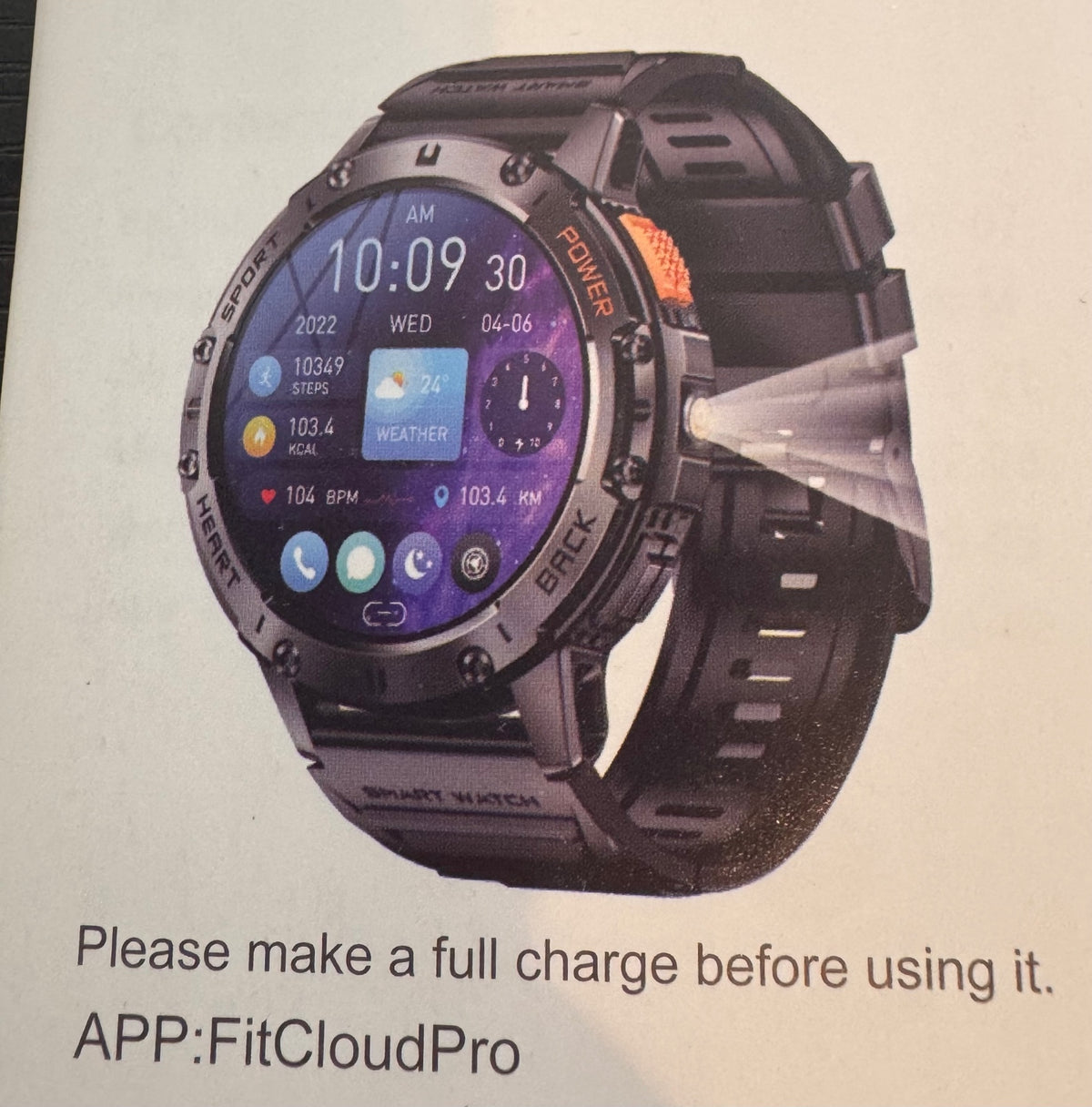 1101 New Sport Smart Watch with AMOLED Display and FitCloudPro App A0001101