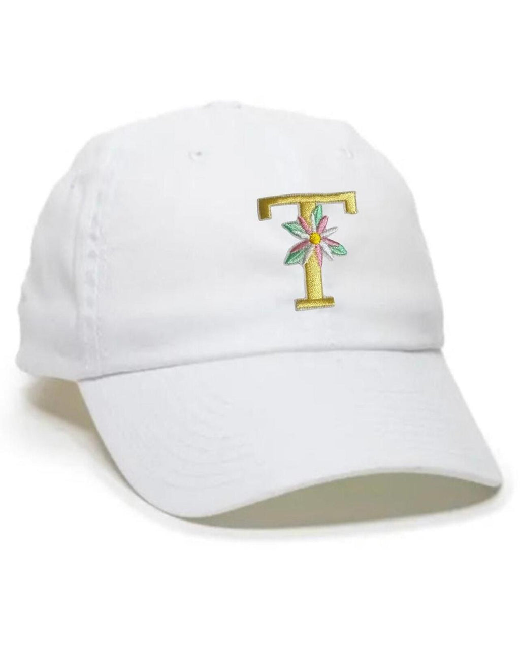 R178 New Meinicy Initial "T" Adult baseball cap, adjustable white R0000178