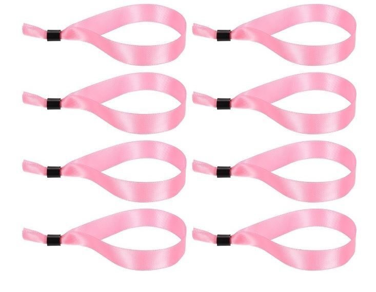 NWOT $18 MSRP Pink Satin Wristbands 100 ct Admission Concert Club Party A0001352