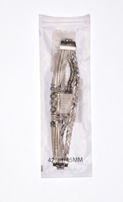 NWOT New Watch Band 42/44/45mm Silver-color Braided Strap A0001417