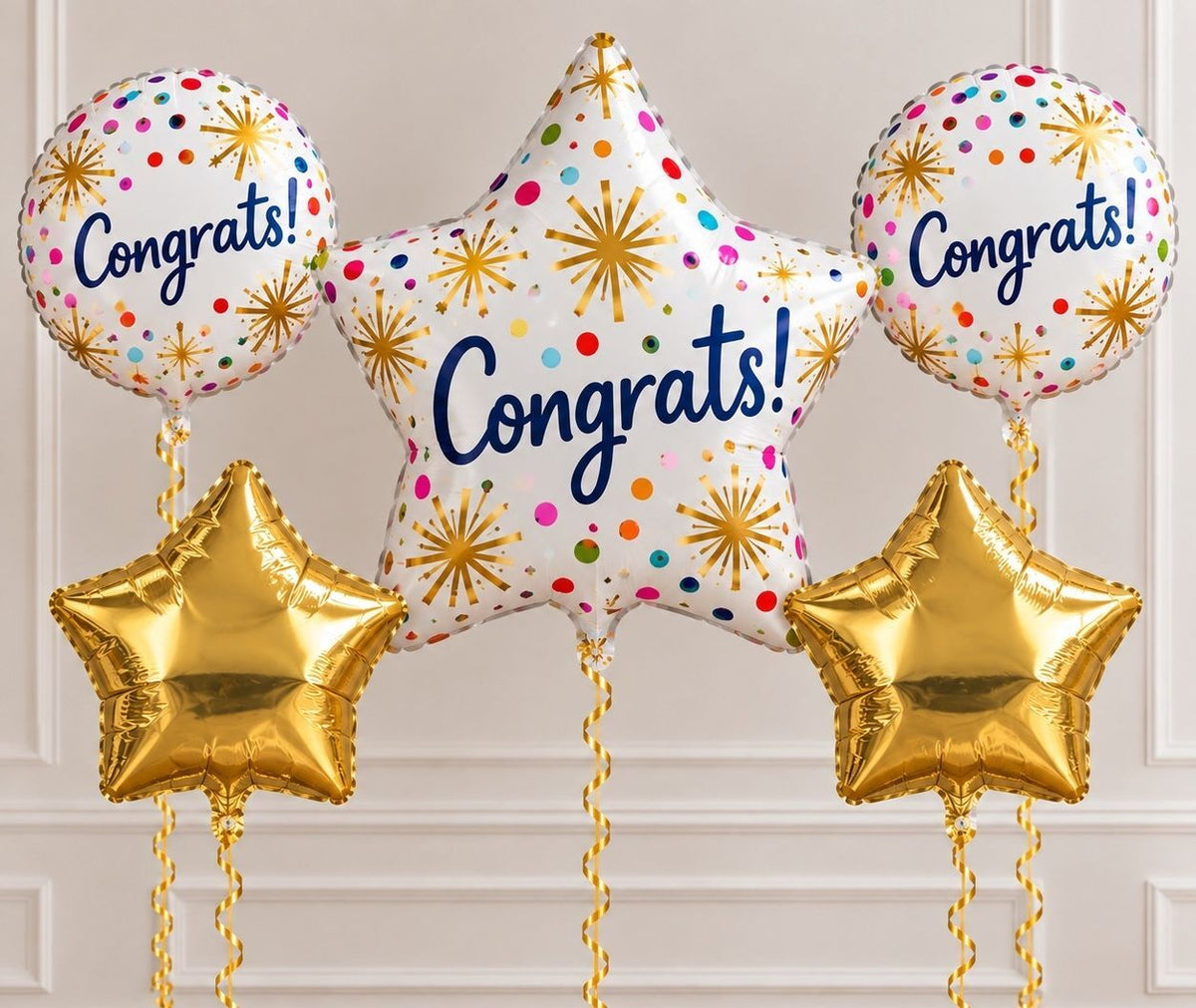 1159 New Congrats! Set of 5 Mylar Balloons Party Decoration $19.99 MSRP A0001159