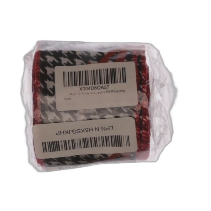 1 Roll 10 Yards Letter 'A' Wired Edge Ribbon Houndstooth w Crimson Red A0001305