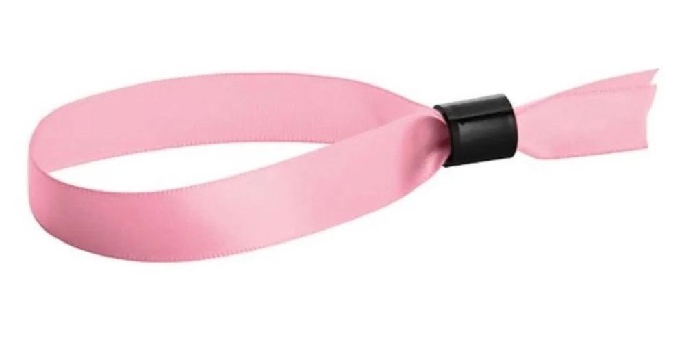 NWOT $18 MSRP Pink Satin Wristbands 100 ct Admission Concert Club Party A0001352