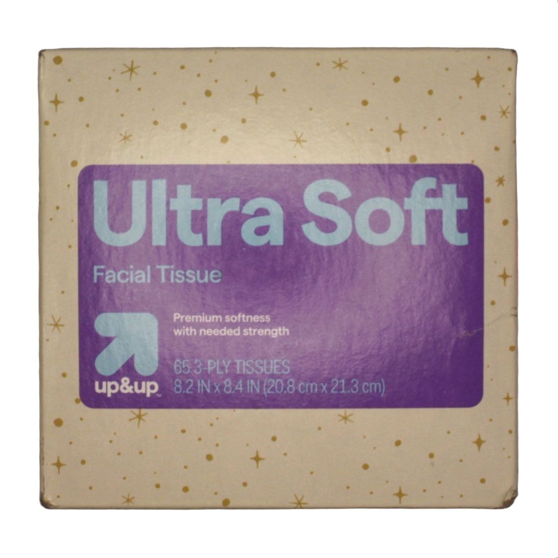 1282 New Up & Up Holiday Design Facial Tissue Box 3-Ply 65 sheets A0001282